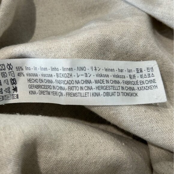 OYSHO Linen Blend Baggy Rise Pull On Pant - Picture 9 of 11